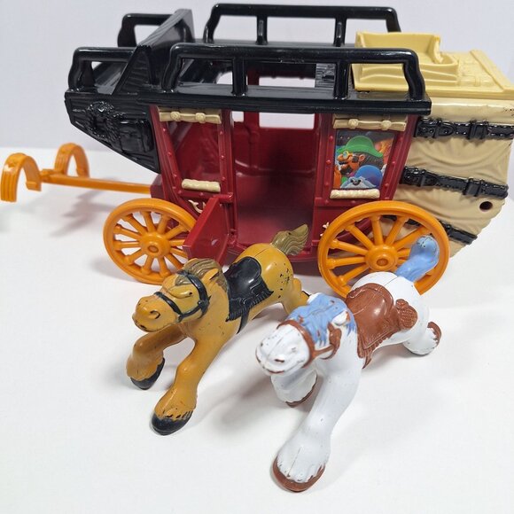 Great Adventures Wild West Western Stagecoach Cowboys Horses Fisher Price - Picture 7 of 16